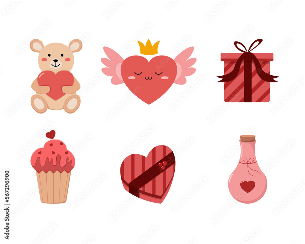 set of valentine icons set of valentine icons