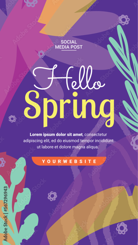 Fototapeta premium special story template to say hello spring