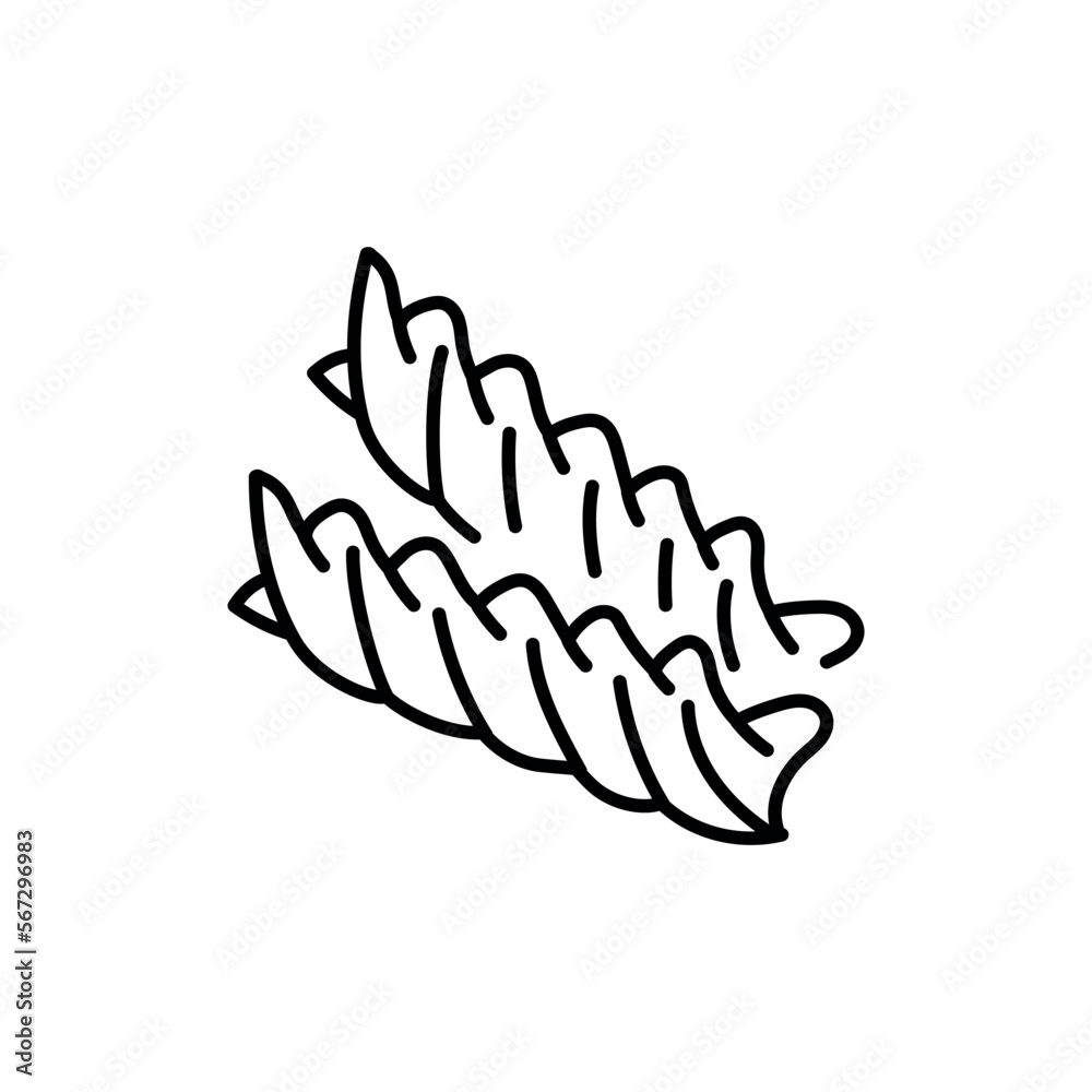 Fusilli pasta color line icon. Italian food. Fusilli pasta color line icon. Italian food.