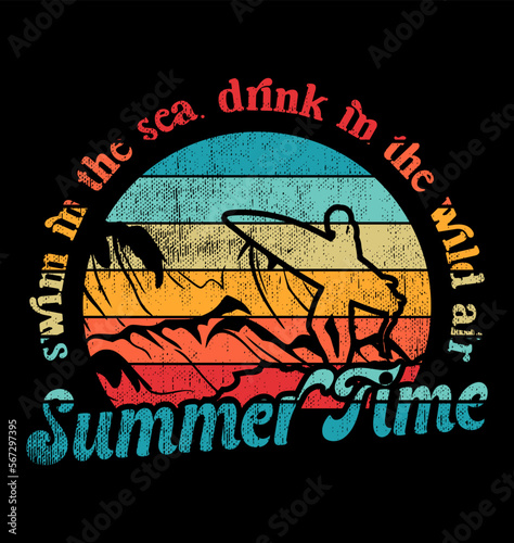 Summer Tshirt Vector Graphic Retro 80's