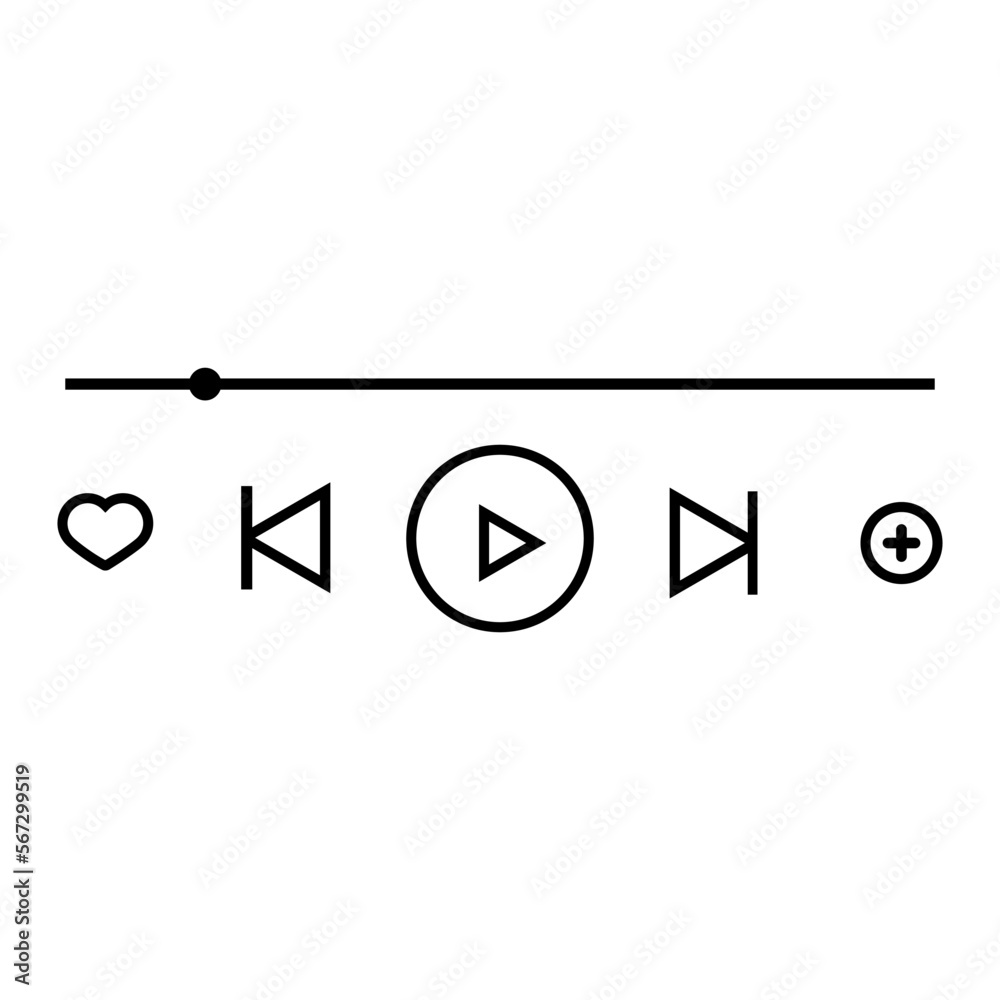 Music Player vecor icon. Audio Control Buttons illustration sign ur symbol. Music Player vecor icon. Audio Control Buttons illustration sign ur symbol.