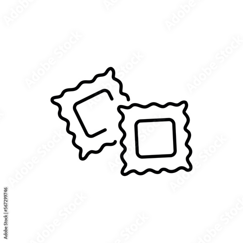Ravioli color line icon. Italian food.
