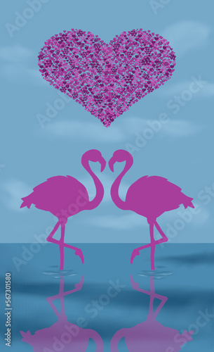 Flamingi na walentynki 