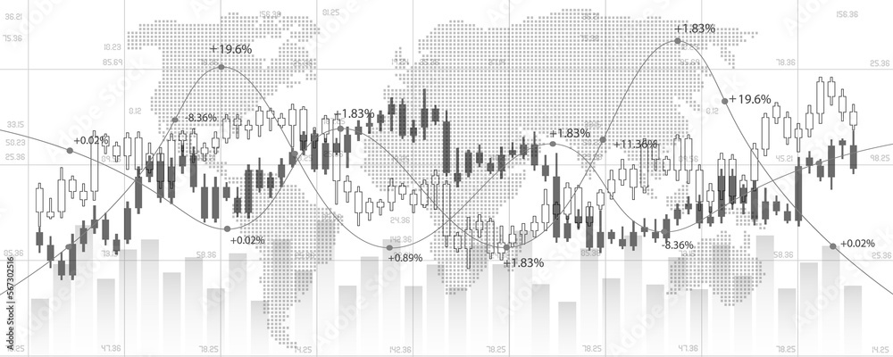 concept background image on economic background of stock investment graph and global market