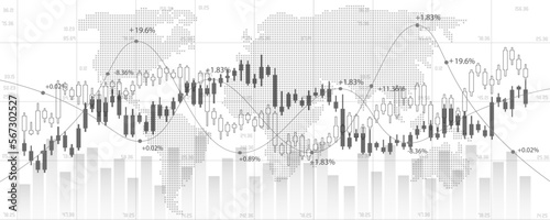 concept background image on economic background of stock investment graph and global market