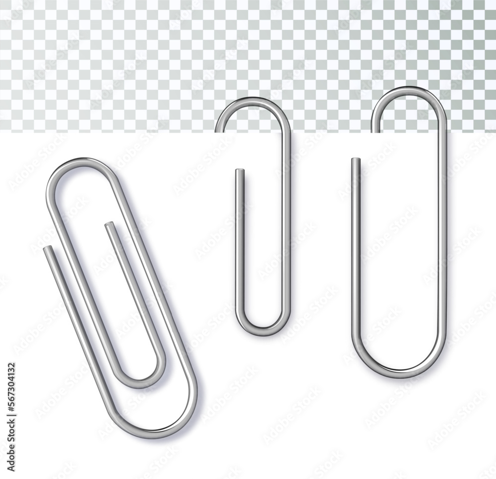 Paper clip on paper. metal Page paper clip holder, binder. vector Paper clip on paper. metal Page paper clip holder, binder. vector