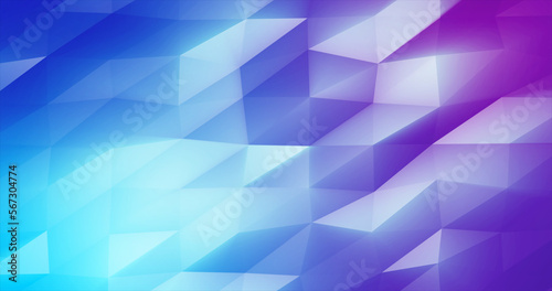 Abstract moving triangles blue purple low poly digital futuristic. Abstract background