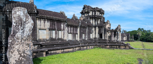 The view inside the biggest temple complex in the world - Angkor Wat, Cambodia photo