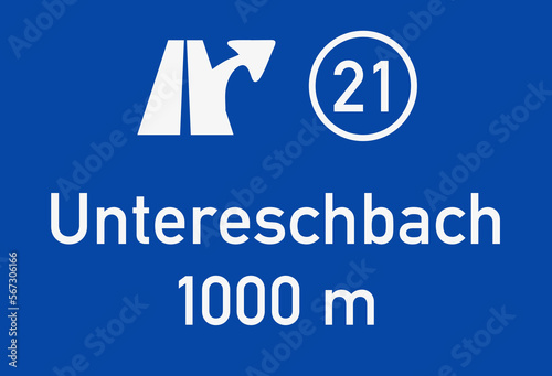 Autobahn 4, Ausfahrt 21, Untereschbach, Nachbildung photo