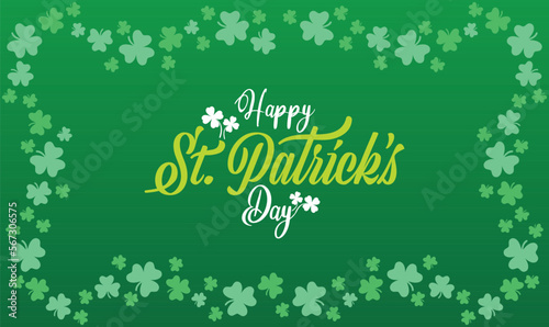 St. Patricks Day Modern Decorative Background for Saint Patrick's Day. Green shamrock greetings for Irish lovers.