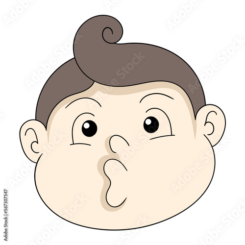 the head baby boy was mockingly scrunched up his mouth