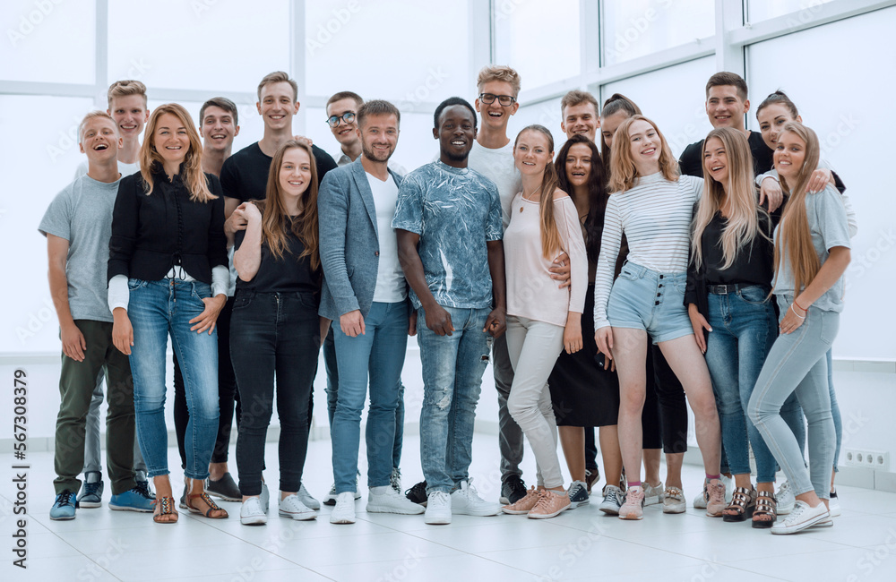 group of successful young people standing together.