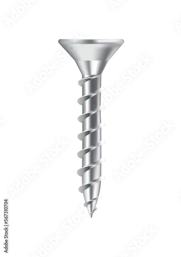 Silver Screw Realistic Composition