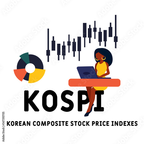 kospi  - korean composite stock price indexes acronym. business concept background.  vector illustration concept with keywords and icons. lettering illustration with icons for web banner, flyer