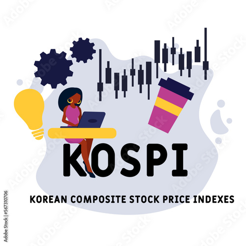 kospi  - korean composite stock price indexes acronym. business concept background.  vector illustration concept with keywords and icons. lettering illustration with icons for web banner, flyer