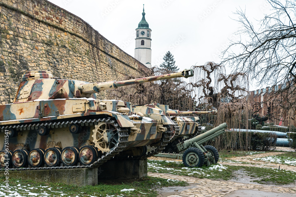 Obraz na płótnie World War II Military Museum at the Belgrade Fortress or Kalemegdan Fortress in the centre of the Belgrade city in Serbia. w salonie