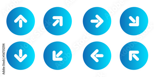 point direction arrow icon set