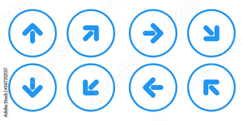 point direction arrow icon set