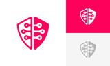 shield technology logo, cyber technology logo icon design vector