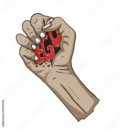 ego on the hand illustration