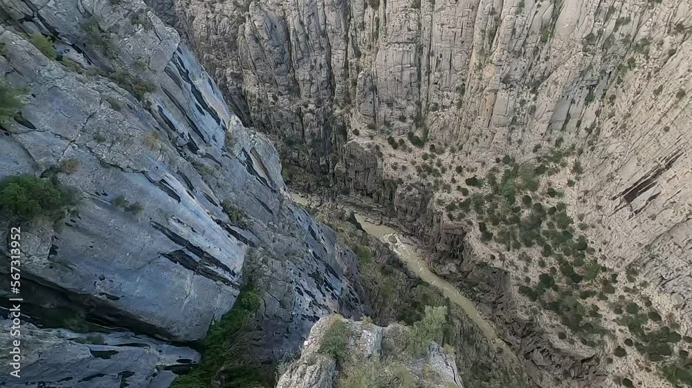 Stunning Tazi Canyon in Turkey, drone is flying down the cliff, amazing nature Stunning Tazi Canyon in Turkey, drone is flying down the cliff, amazing nature