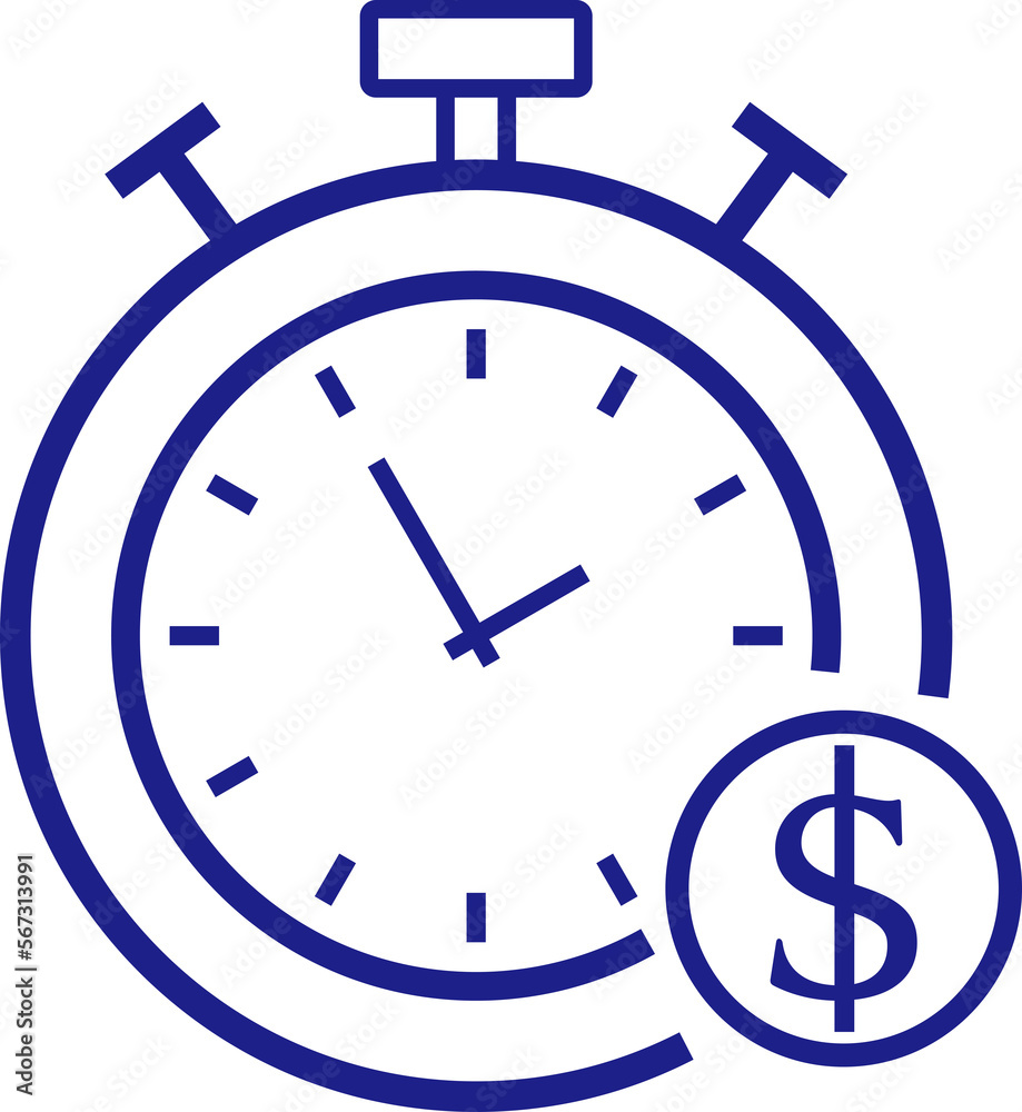 Alarm clock with dollar sign symbol icon design elements. Alarm clock with dollar sign symbol icon design elements.