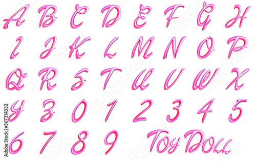 Toy Doll Pink 3D Alphabet