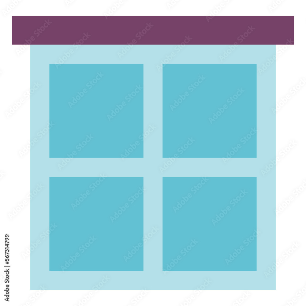 glass window flat illustration