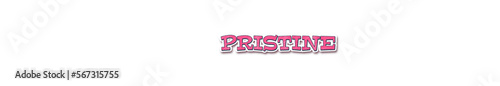 PRISTINE Sticker typography banner with transparent background