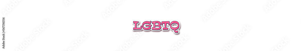 LGBTQ Sticker typography banner with transparent background