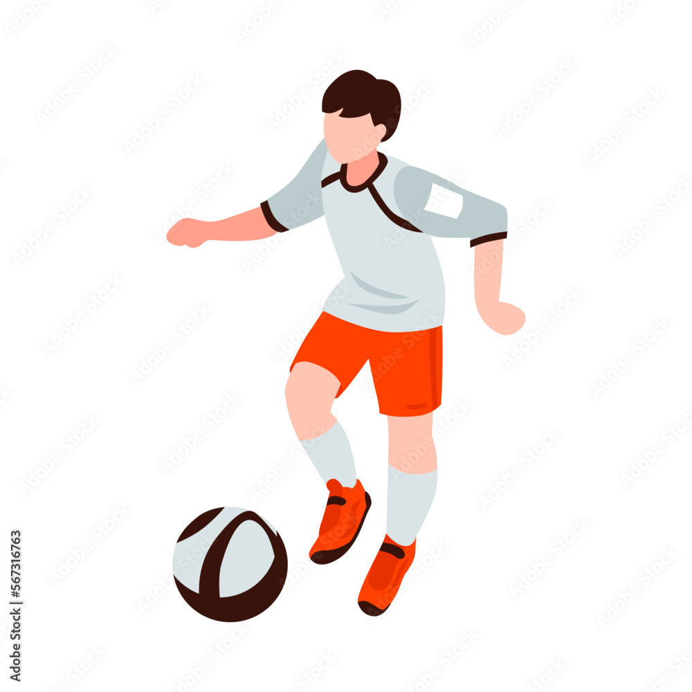 Football Schoolboy Isometric Composition Football Schoolboy Isometric Composition