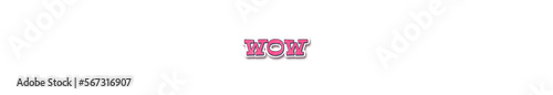 WOW Sticker typography banner with transparent background