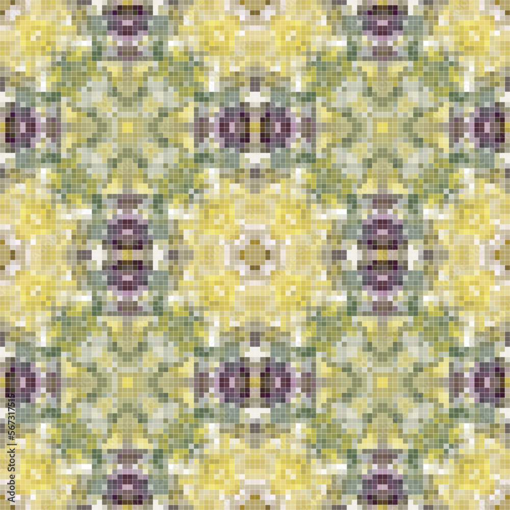 Fototapeta premium Mediterranean mosaic seamless pattern design, Repeat textile design. 
