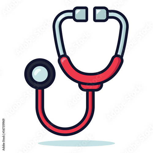 Doctors Stethoscope Tool In Cartoon Style