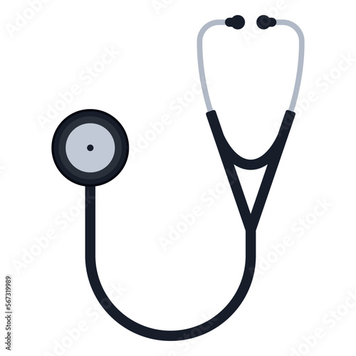 Doctors Stethoscope Tool In Flat Style