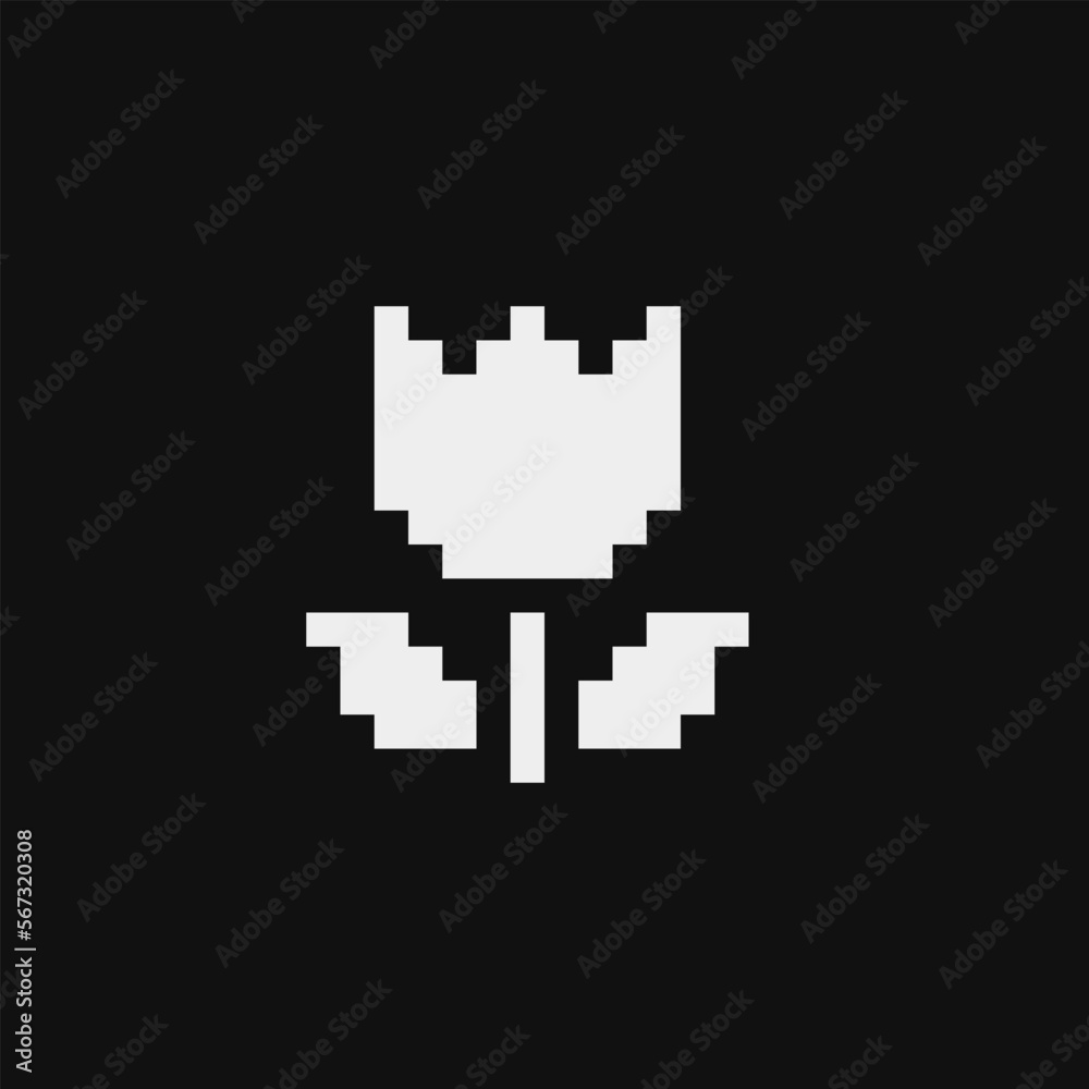 Tulip emoji flower icon pixel art 80s style. Isolated vector illustration design for stickers, logo shop, printables, web, prints, embroidery, mobile app. 1-bit. Tulip emoji flower icon pixel art 80s style. Isolated vector illustration design for stickers, logo shop, printables, web, prints, embroidery, mobile app. 1-bit.