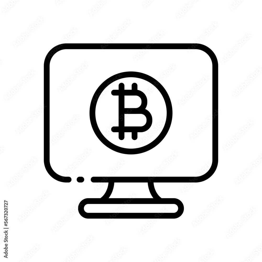 Monitoring exchange rate set icon. Coins, money, mine, cryptocurrency, farm, cloud storage, trading, exchange, lightcoing, Ethereum, Tether. Vector line icon on white background Monitoring exchange rate set icon. Coins, money, mine, cryptocurrency, farm, cloud storage, trading, exchange, lightcoing, Ethereum, Tether. Vector line icon on white background