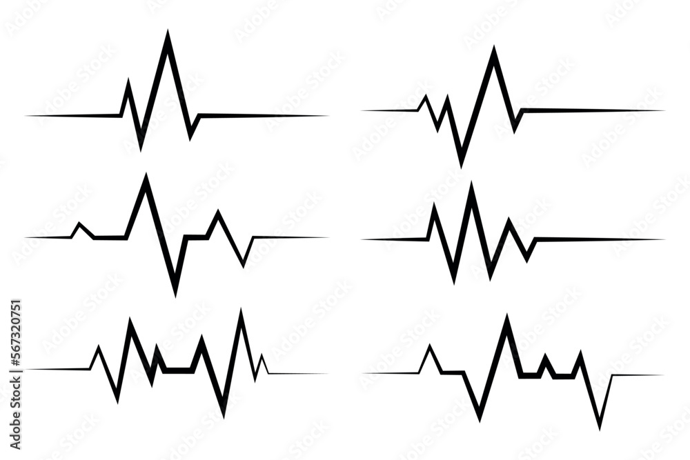 Six Ecg Heartbeat Lines Collection