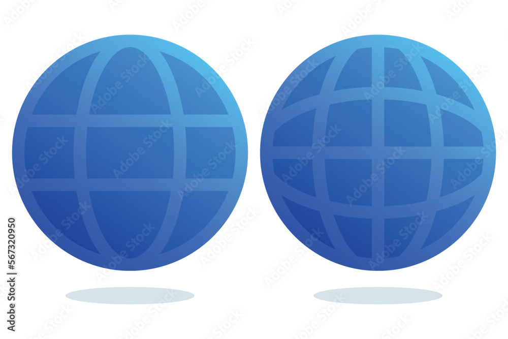 Two Globe Grids In Gradient Style