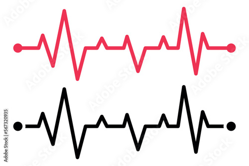 Two Ecg Line Heartbeats Set