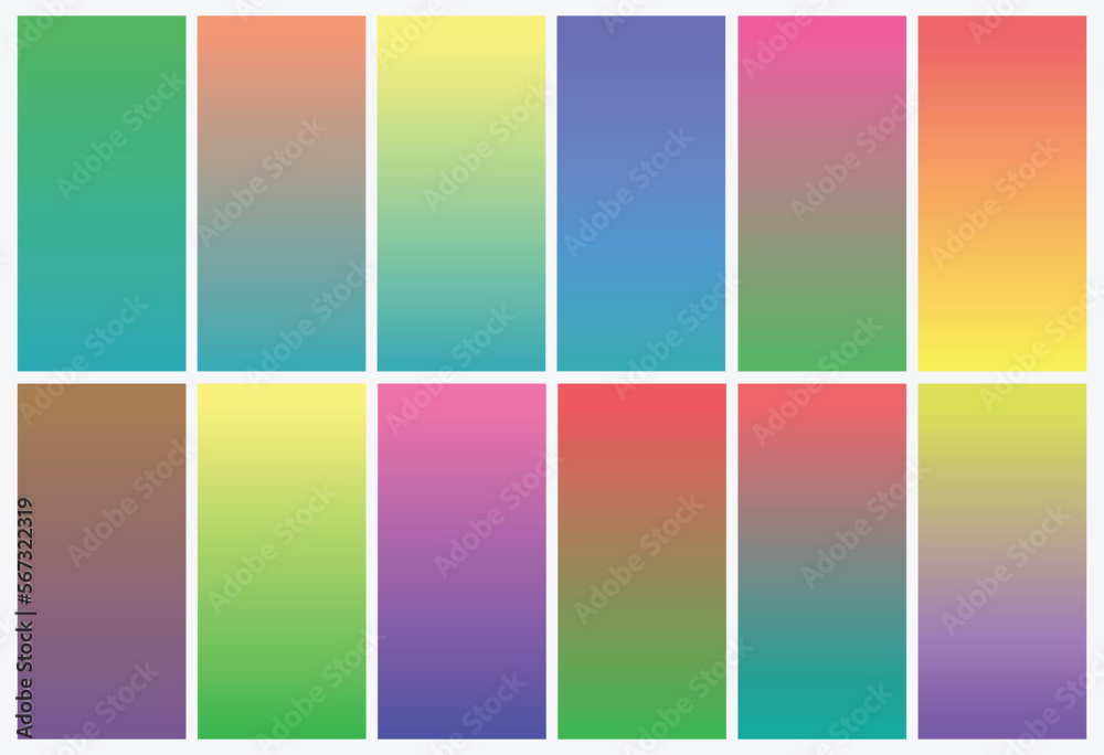 set of abstract bright blur gradient backgrounds wallpapers smartphone and mobile
