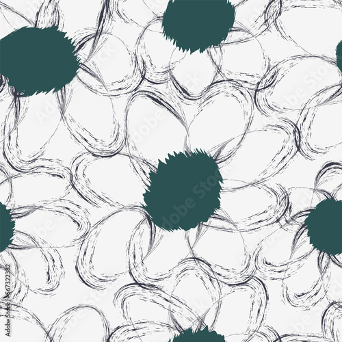 Seamless simple cute pattern of large on white background.Endless floral ornament with beautiful blossoms.Colourful backdrop for fabric,textile,linen,covers,wrapping,decoupage.Raster