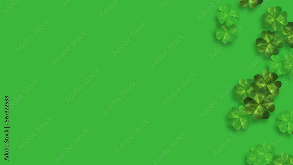Celebrating St Patrick's Day with Falling Four Leaf Clover Background Celebrating St Patrick's Day with Falling Four Leaf Clover Background