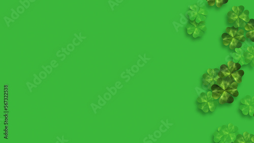Celebrating St Patrick's Day with Falling Four Leaf Clover Background