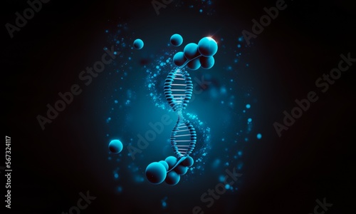 Medical illustration of the DNA or human genes. Genetic science future biology concept.