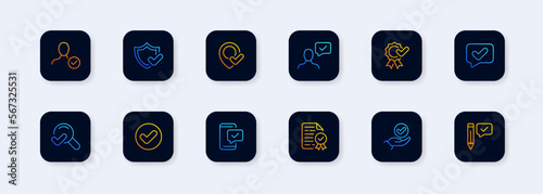 A set of icons with a reliable security system for your data. Business data protection technology, cyber security, computer network protection.
