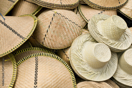 Hats at a market in Lombok, Indonesia. photo