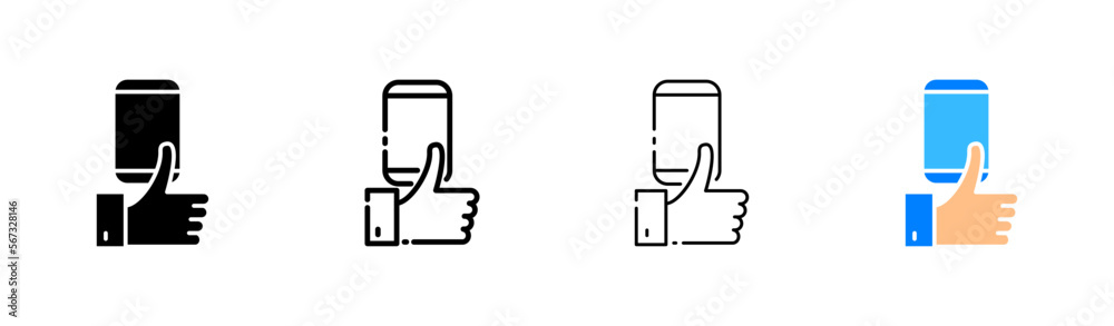 Thumb up line icon. Like, heart, star, thumbs up, communication, dialogue, chat, connection, focus, reaction, notification. Communication concept. Vector icon in line, black and colorful style Thumb up line icon. Like, heart, star, thumbs up, communication, dialogue, chat, connection, focus, reaction, notification. Communication concept. Vector icon in line, black and colorful style