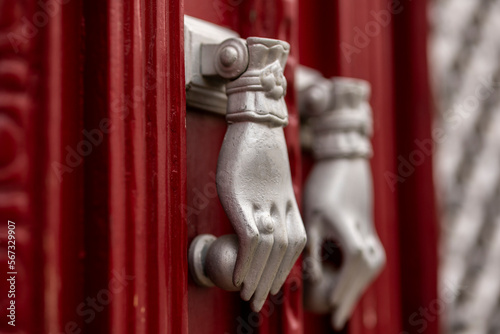 Beautiful details of typical doors from Portuguese houses photo