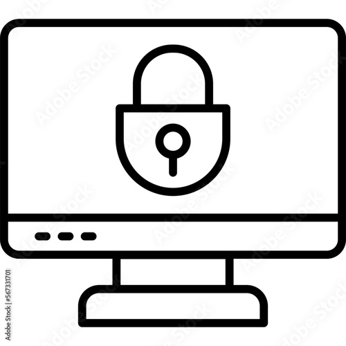 Locked Computer Icon